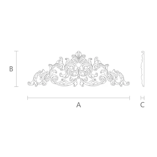 horizontal artistic floral acanthus scrolls wood carving applique baroque style